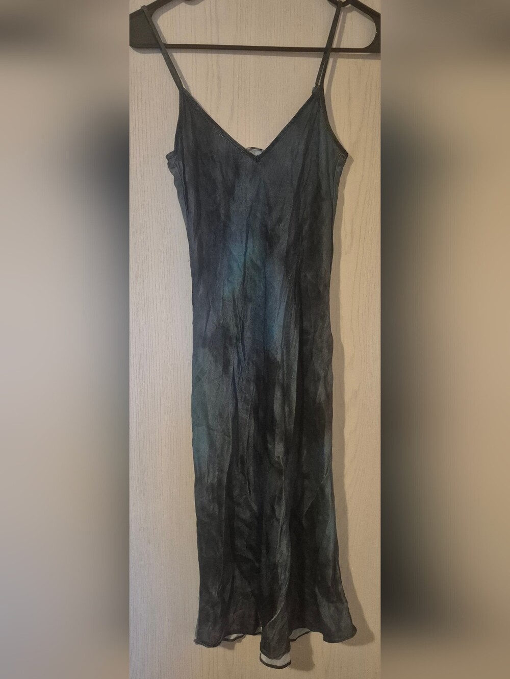Wilfred by Aritzia Viscose Slip Dress | XXS | Blue Grey Satin Midi Dress